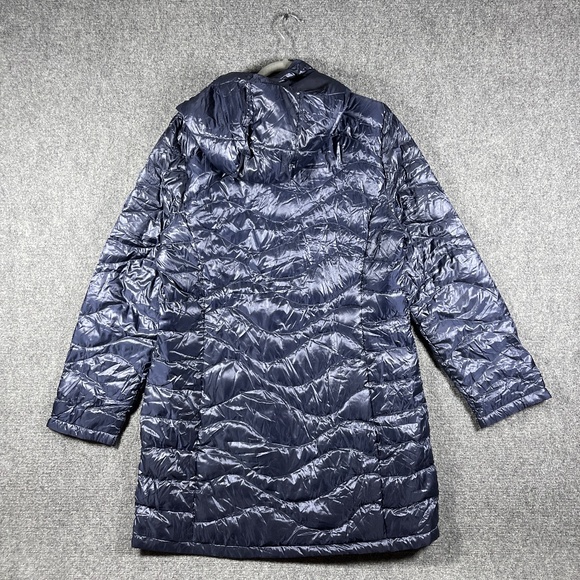 NWT ANDREW MARC Navy Blue Packable Goose Down Long Puffer Coat Womens XL #1247 - Picture 2 of 12
